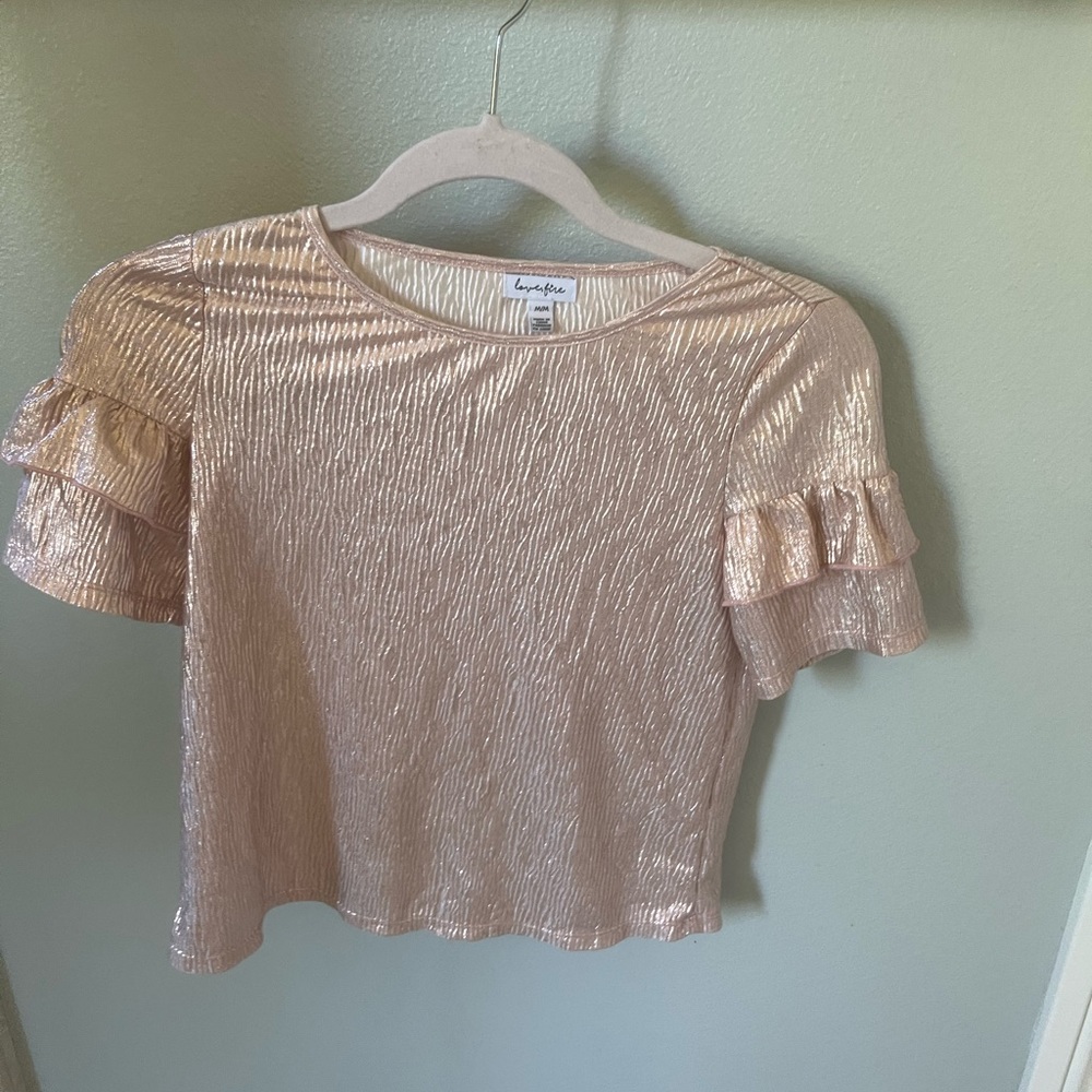Blush metallic blouse